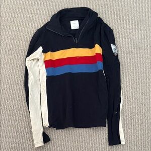 We Norwegians Multicolor Marino Wool Medium Quarterzip Base Layer Sweater Skiing